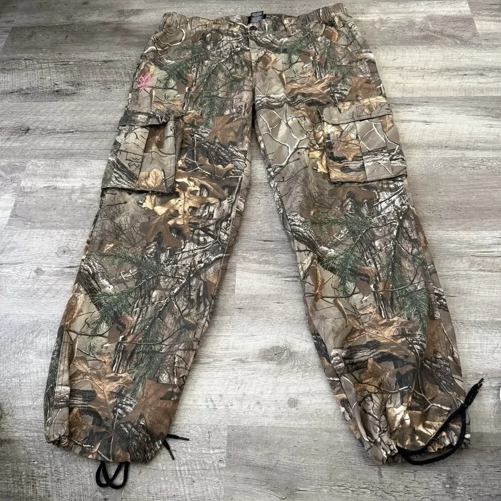 Realtree Xtra Camo Cargo Pants Size XL Hunting Camouflage 40x31 Pink Logo